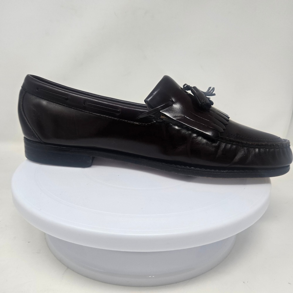 SAS Mens Cordovan Leather Kiltie Tassel Loafers Handsewn‎ Burgundy Dress Shoes - Picture 6 of 9